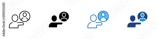 Foto Command Instruction Giving Multiple Style Icon Design Vector - Person pointing f