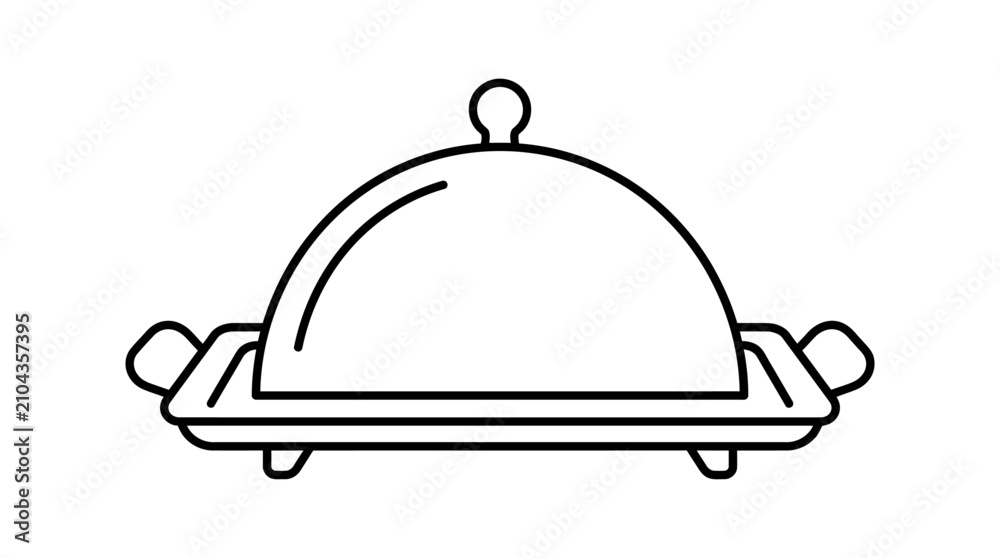 Fototapeta premium Food Serving Cloche Vector Illustration