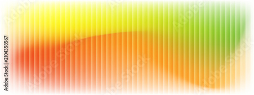 Foto Abstract colorful gradient background with soft vertical transparent stripes, flowing orange, yellow and green waves, clean composition with spacious copy space