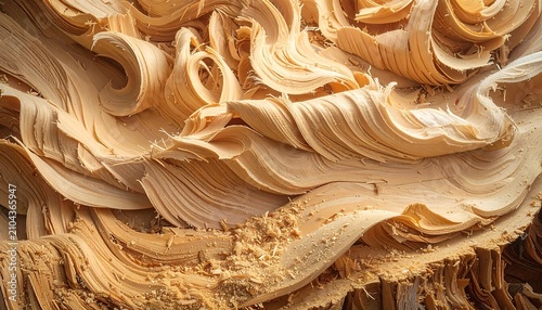 Curled Wood Shavings Texture.