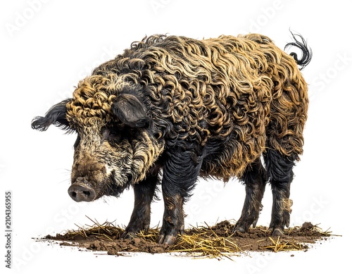 Curly Haired Mangalica Pig.