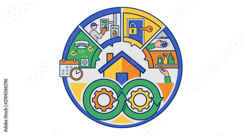 Home Maintenance and Safety Infographic Concept