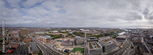 Foto Aerial view of regeneration in Sunderland from drone