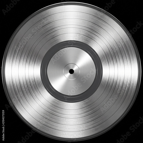 Bild auf Leinwand Platinum Metallic Vinyl Record Trophy Disc