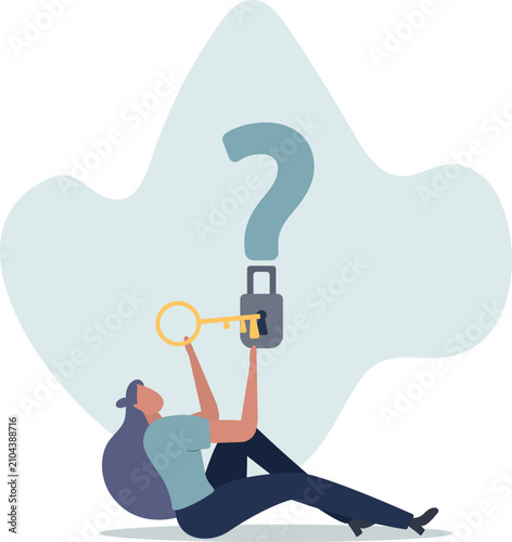 Εκτύπωση καμβά Key to unlock answer for problem and questions, solution or reason to solve problem, wisdom or understanding concept