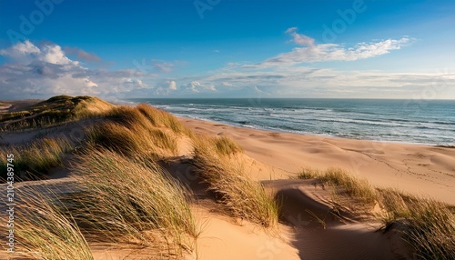 Sand Dunes Next To Ocean