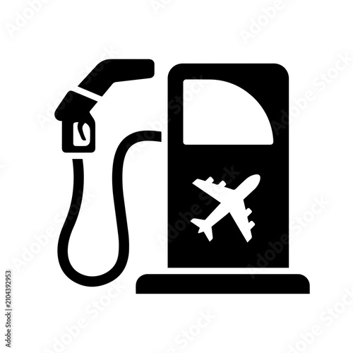Aviation fueling station icon with airplane symbol airplane aviation aircraft