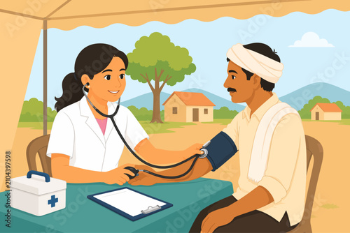 Canvastavla rural health checkup community nurse screening clinic monitoring symptom assessm