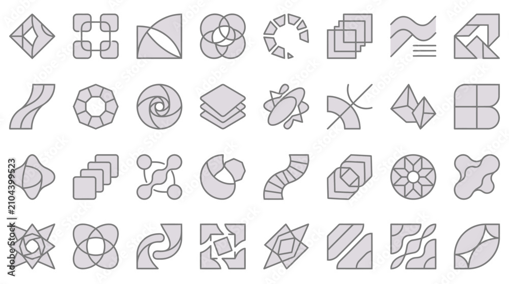 Fototapeta premium Abstract grey geometric shapes for modern graphic design.