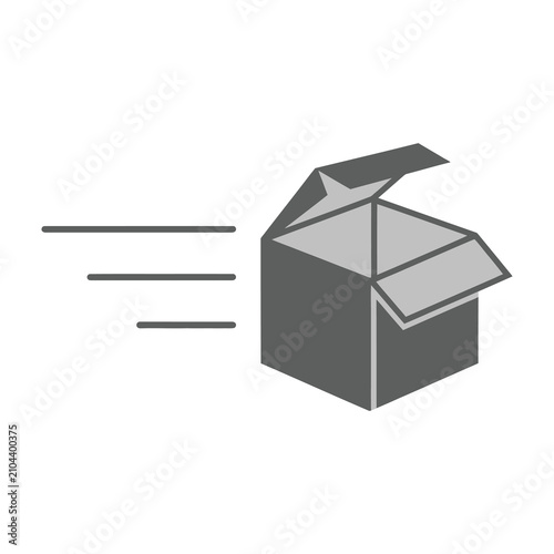 Minimalist shipping box icon representing fast delivery and logistics services