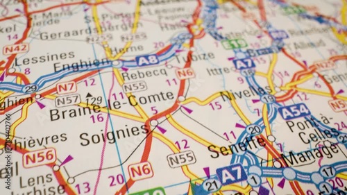Highway network converging on Brussels, Belgium