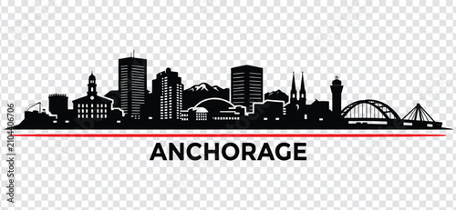 Bild auf Leinwand Anchorage skyline silhouette