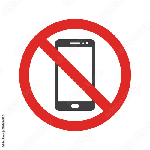 No Mobile Phones Allowed Sign Vector Icon