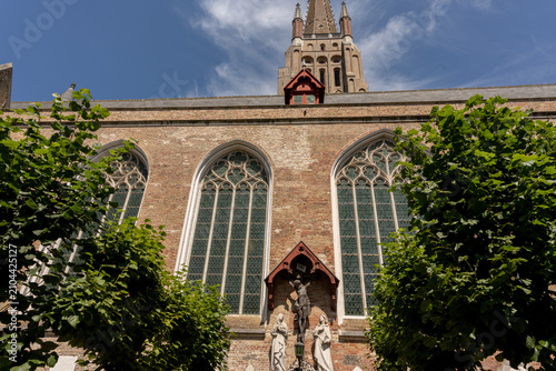 Traditional Medieval Architecture and Historic Guildhouses in Bruges Belgium