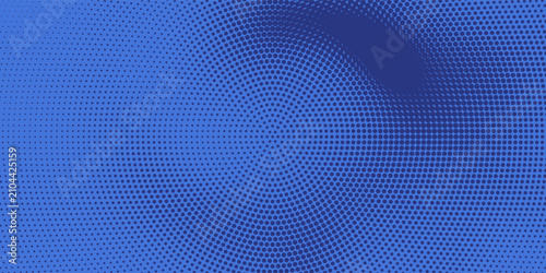 Cartoon pattern with circles, dots Halftone dotted background. Pop art style. Design element, border for web banners, cards, wallpapers. Colorful. Yellow and blue color.
