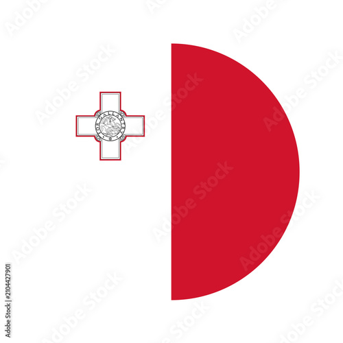 Foto Malta Round Flag Icon Vector Illustration