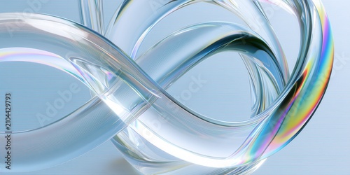 Colorful transparent loops create a modern design on a light background