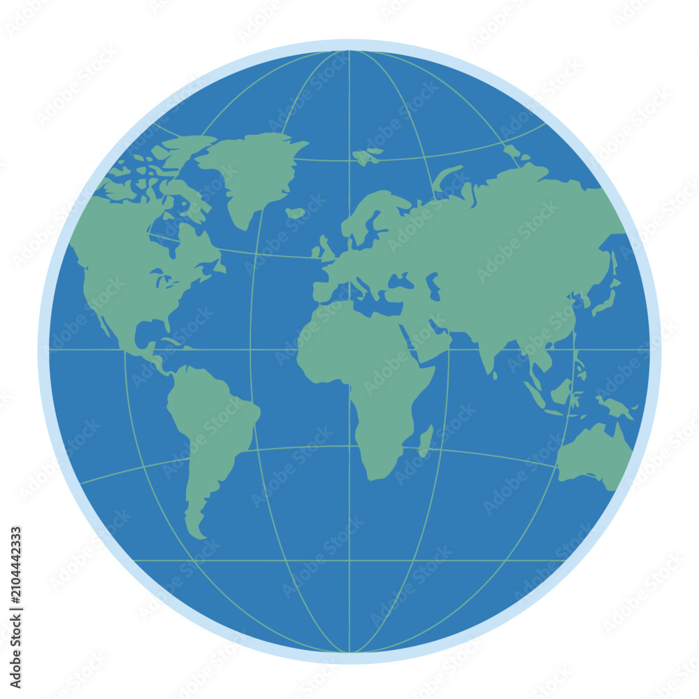Fototapeta premium ⁠A small green plant growing out of rich soil, hands holding soil carefully, environmental conservation, new life concept⁠ Stylized world globe vector illustration