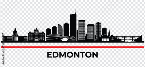 Photography Edmonton city skyline silhouette vector illustration