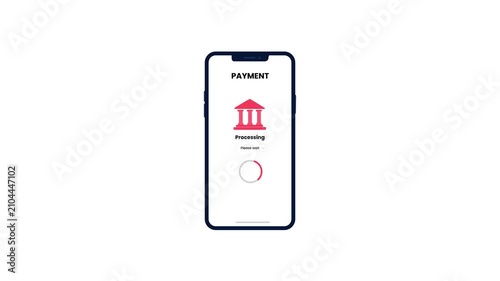 Payment Failed Processing Animation on Mobile Banking App with Error Loading Indicator for Digital Transactions, FinTech UI, Online Payment, Motion Graphics and 4K Explainer Video