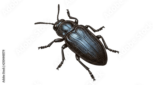 Foto Closeup of a black beetle insect.