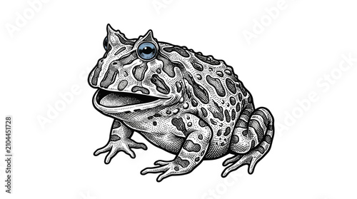 Cuadro en lienzo Large Toad Sitting on Ground Looking.