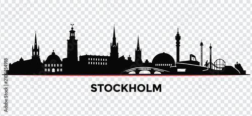 Photography Stockholm sweden city skyline silhouette vector illustration