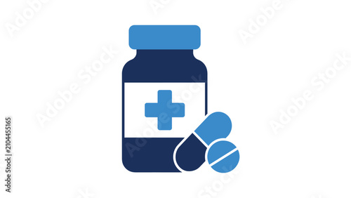 Minimal Medicine Bottle Vector Icon Illustration Design for Pharmacy and Healthcare