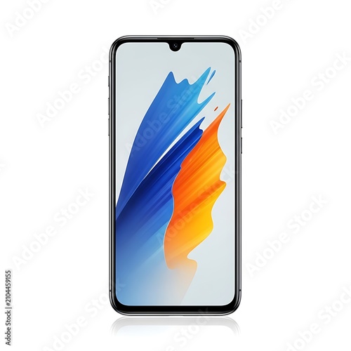 Smartphone with colorful abstract splash screen