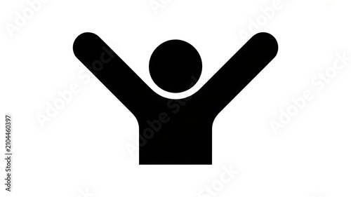 Joyful person with arms raised in celebration during a bright sunny day representing happiness and success