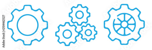 Foto Settings gear options system configuration line icon set