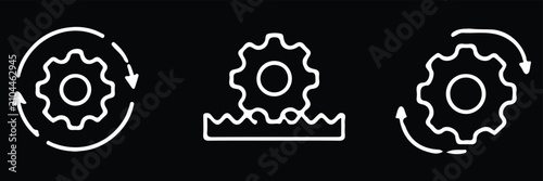 Photography Settings gear options system configuration line icon set