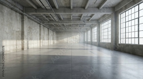 A small factory warehouse with an empty interior view