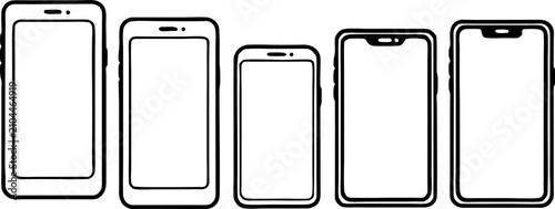 Fotografía Create a series of smartphone mockups showing different notch styles and screen shapes