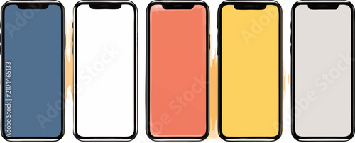 Foto Create a series of smartphone mockups showing different notch styles and screen shapes