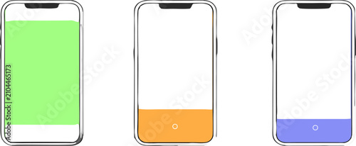 Foto Create a series of smartphone mockups showing different notch styles and screen shapes