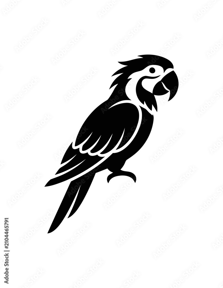 Fototapeta premium Minimalist Macaw Parrot Vector Illustration