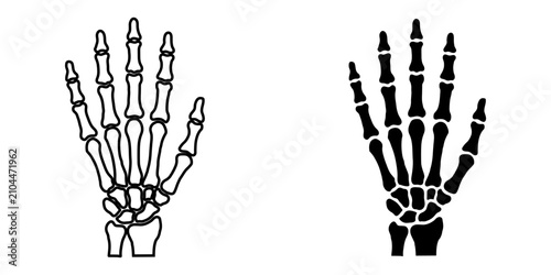 Bild auf Leinwand Dual Skeleton Hand Illustration Highlighting Bone Anatomy And Structure