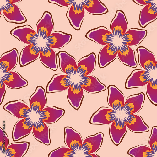 Cute floral pattern in small flowers. Small colorful flowers. Gold beige background. Delicate ditsy print. Floral seamless background. Elegant template for fashion prints
