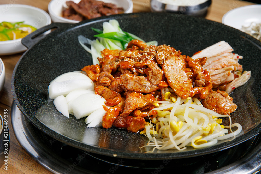Fototapeta premium Korean spicy stir fried pork jeyuk bokkeum