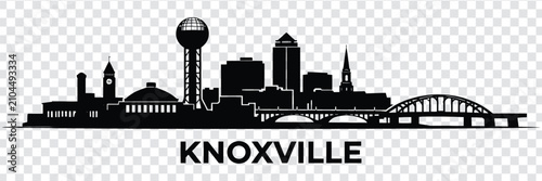 Bild auf Leinwand Knoxville tennessee city skyline silhouette vector illustration