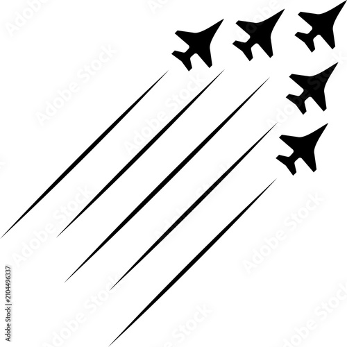 Obraz na płótnie Military jet formation flying in sky