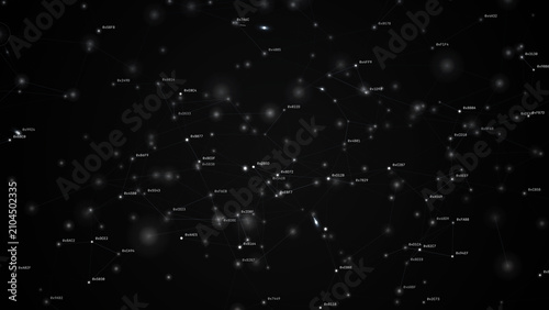 White digital network connections plexus data nodes technology background