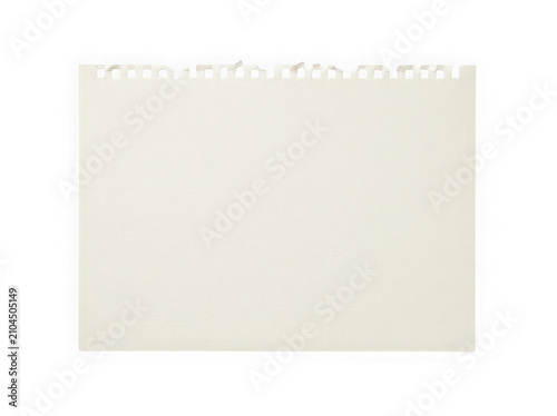 Single blank sheet of ripped paper with a jagged edge for notes and messages