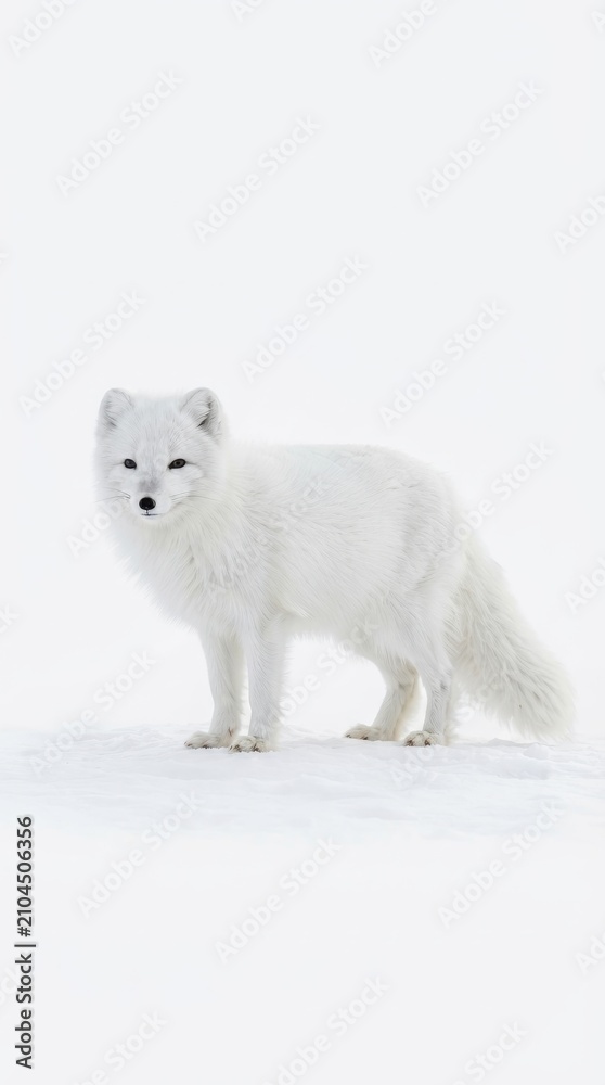 Fototapeta premium Arctic fox standing in the snow