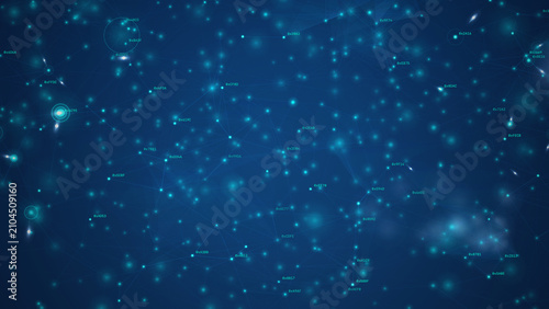 Blue digital network connections plexus data nodes technology background