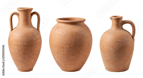 Quadro su tela Rustic terracotta clay pots and jug set