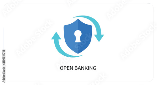 Shield with lock and circular arrows flat vector icon