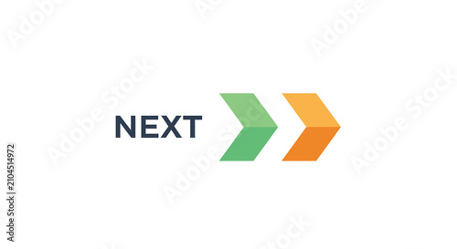 Arrow Shape Icon With Text Flat Vector Illustration On White Background