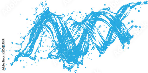 Dynamic light blue water splash swirl abstract design